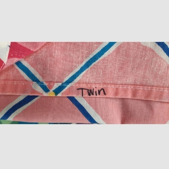 VTG MARTEX WEST POINT PEPPERELL no iron percale TWIN flat sheet FLORAL Garden - Picture 8 of 8